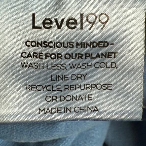 Level99 Playful Light Blue Wide-Leg High Waisted Size 28 Linen/Lyocell Blend - Picture 6 of 8